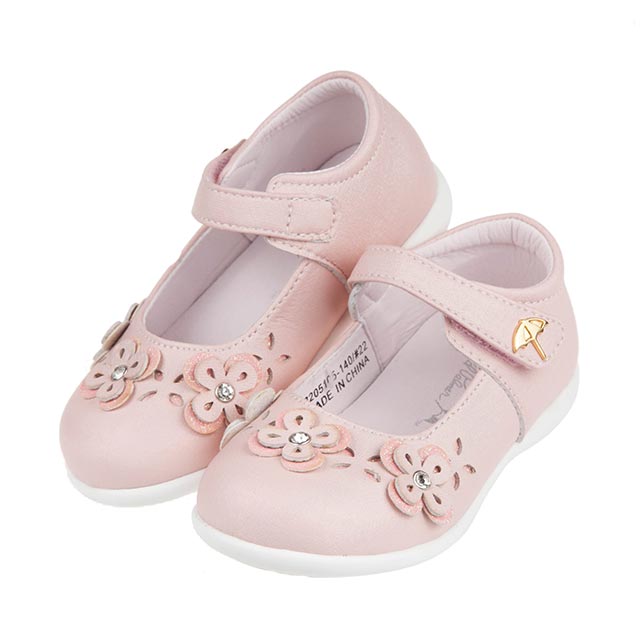 《布布童鞋》雨傘牌立體小花粉紅色寶寶公主鞋(14.5~17公分) [ M0T105G
