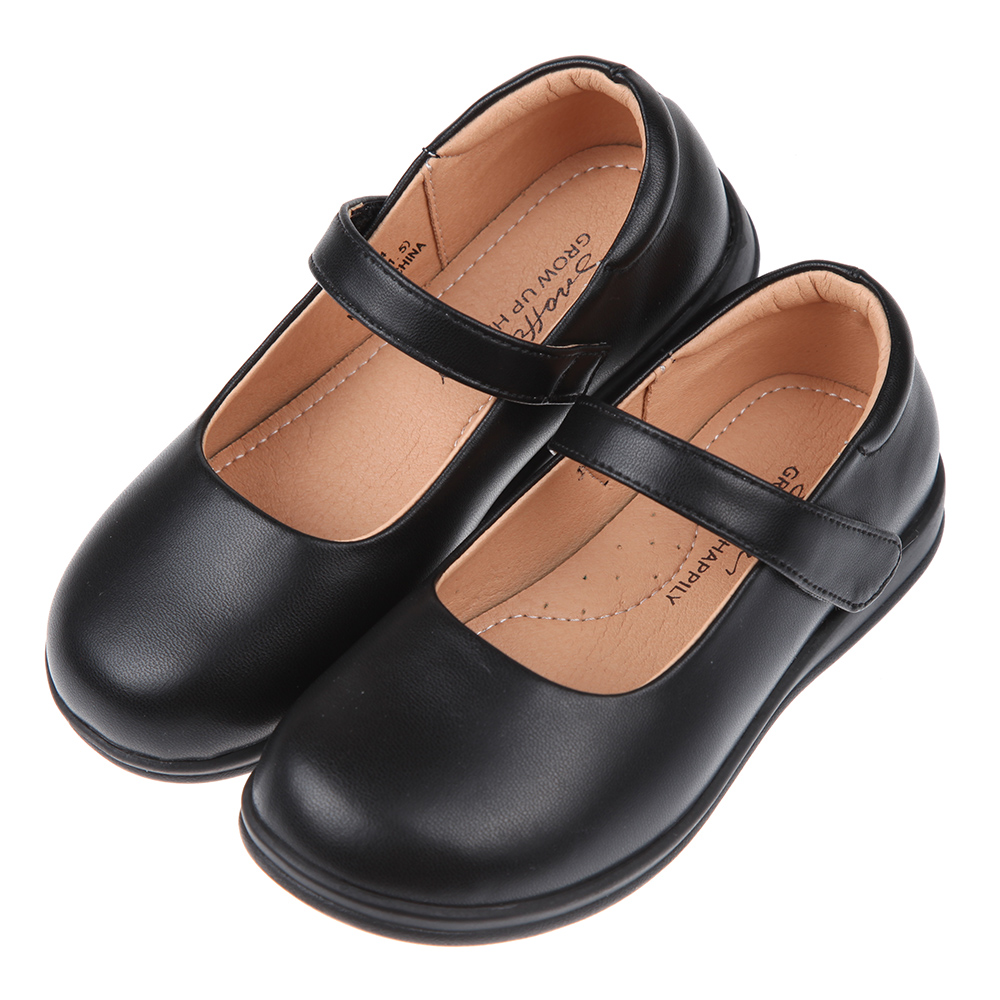 《布布童鞋》學生制服女童黑皮鞋(19~23.5公分) [ Q1T154D