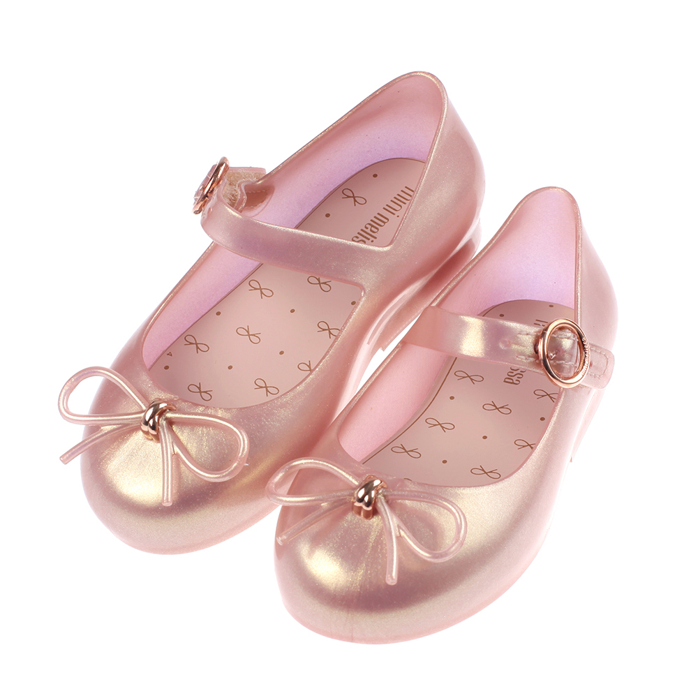 《布布童鞋》Melissa浪漫甜心蝴蝶結粉金色兒童公主鞋香香鞋(15.5~18.5公分) [ U3A803P