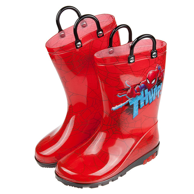 《布布童鞋》Marvel蜘蛛人帥氣紅色提把兒童雨鞋(17~22公分) [ B0P692A