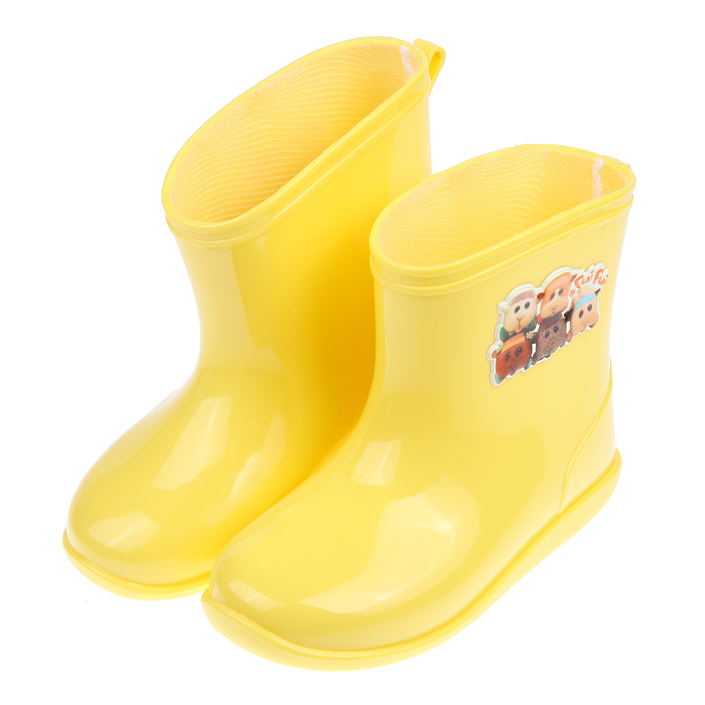 《布布童鞋》天竺鼠車車黃色短筒兒童雨鞋(16~19公分) [ B2D984K