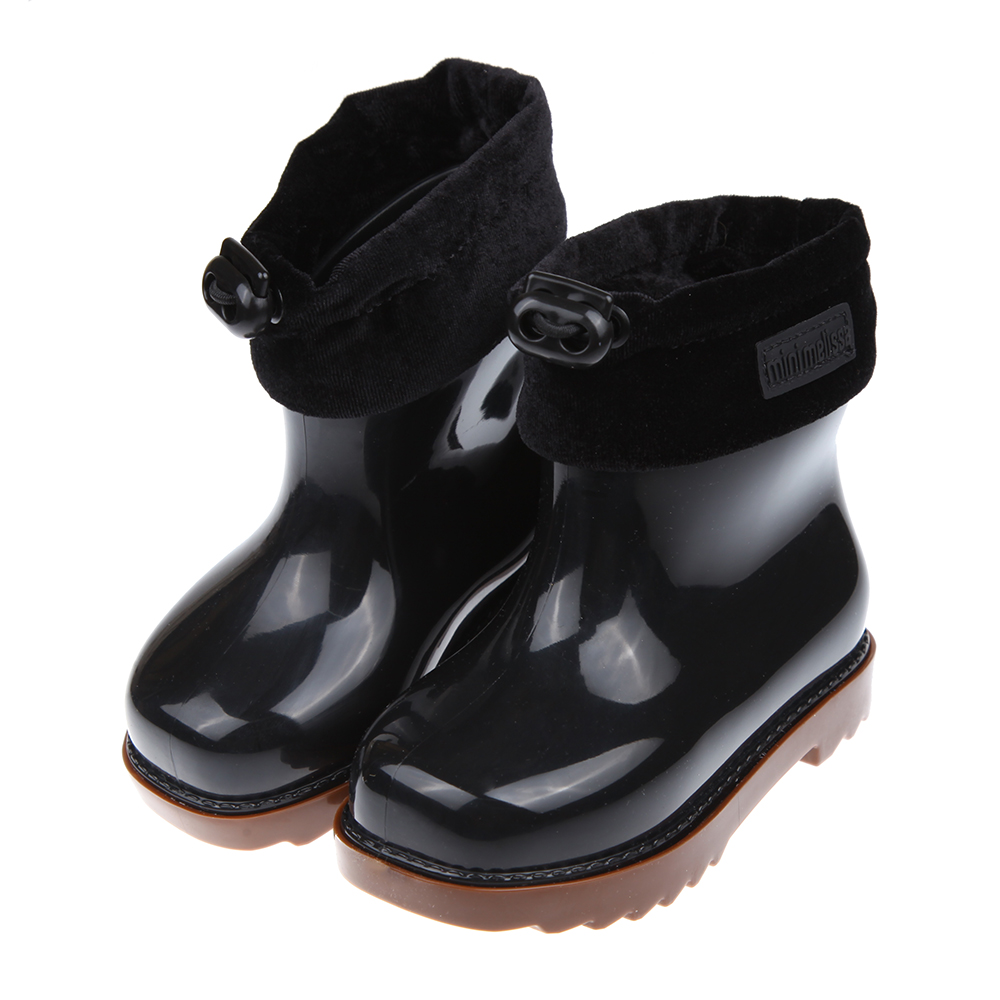 《布布童鞋》Melissa經典暗夜黑兒童束口中筒靴香香鞋(15~17公分) [ U2G615D