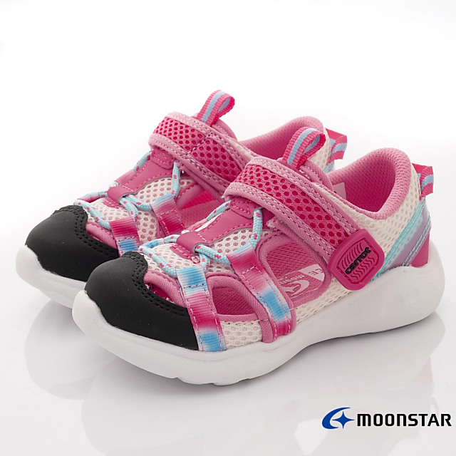 日本月星機能童鞋-玩耍速乾-速洗樂系列童鞋(CRC22908桃粉-16-20cm)