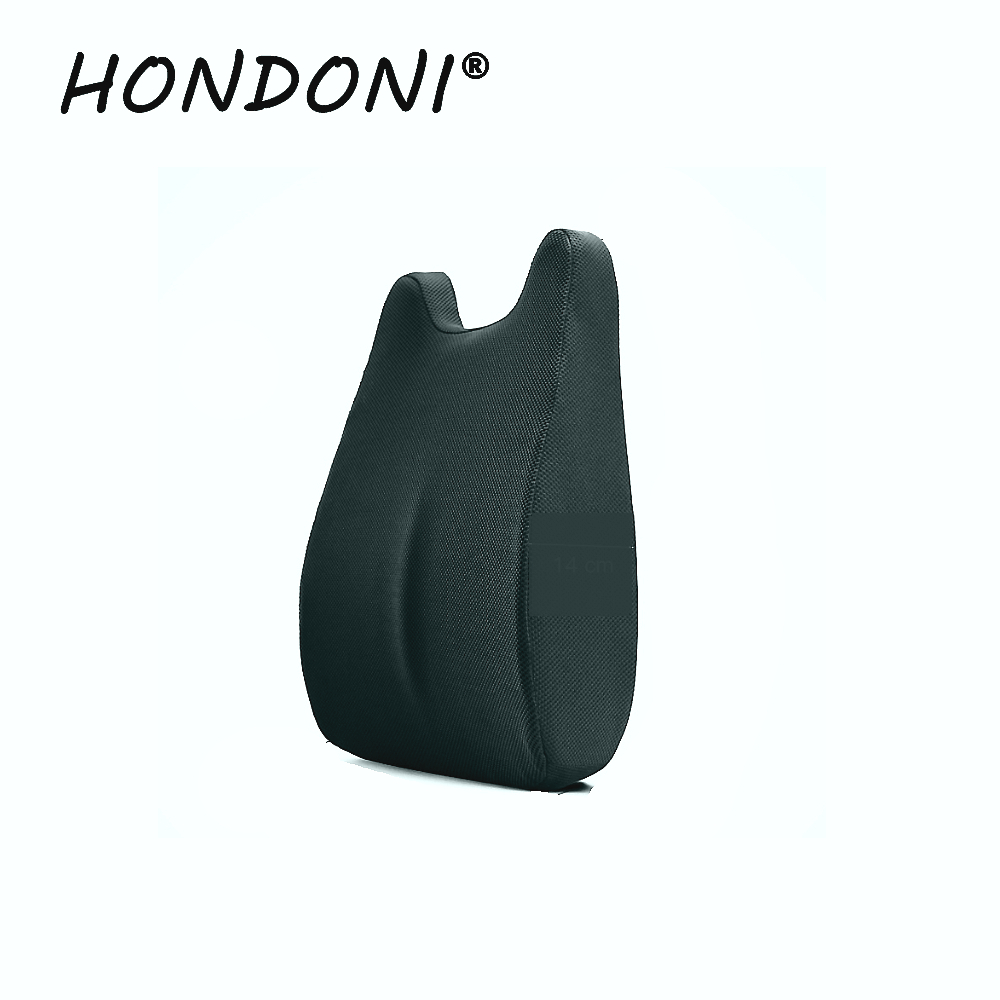 HONDONI 5D經典日式風格護腰靠墊 記憶靠墊 居家背墊 汽車舒壓腰靠墊 (透氣舒爽暗黑)