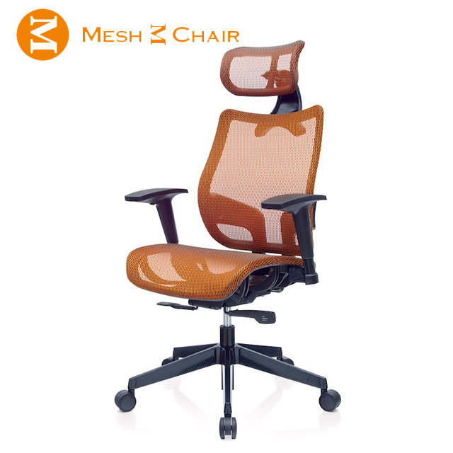 【Mesh 3 Chair】恰恰人體工學網椅-附頭枕(亮橘)