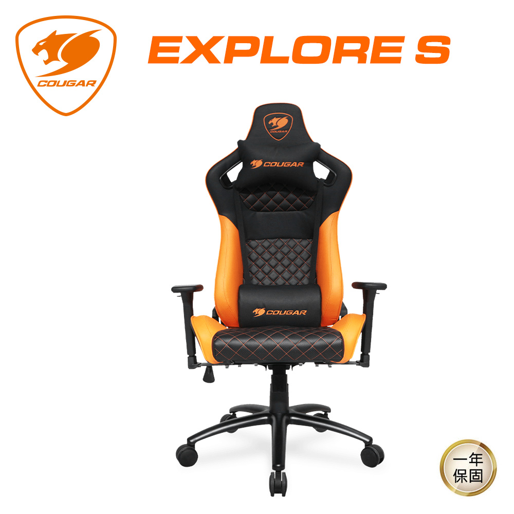 COUGAR 美洲獅 EXPLORE S 電競椅 遊戲椅-黑橘色