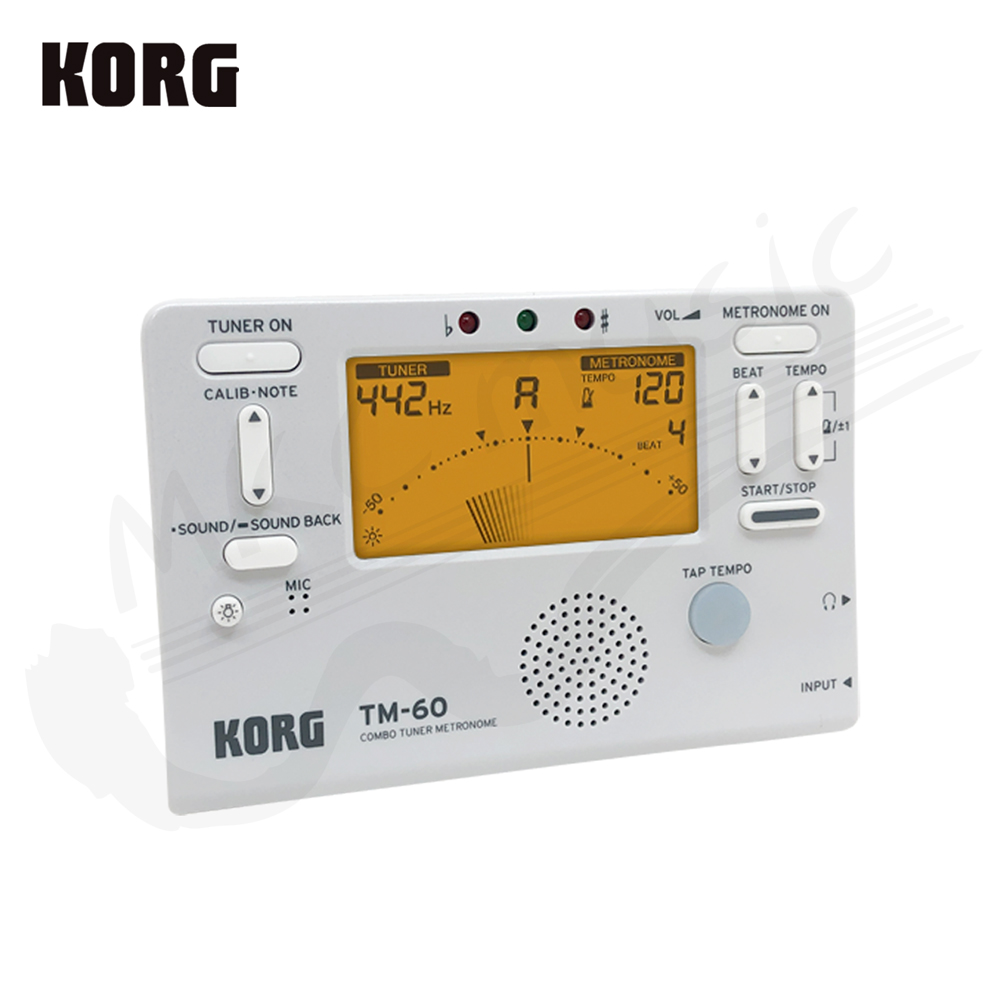 KORG TM-60 全功能冷光調音 節拍器(白色)