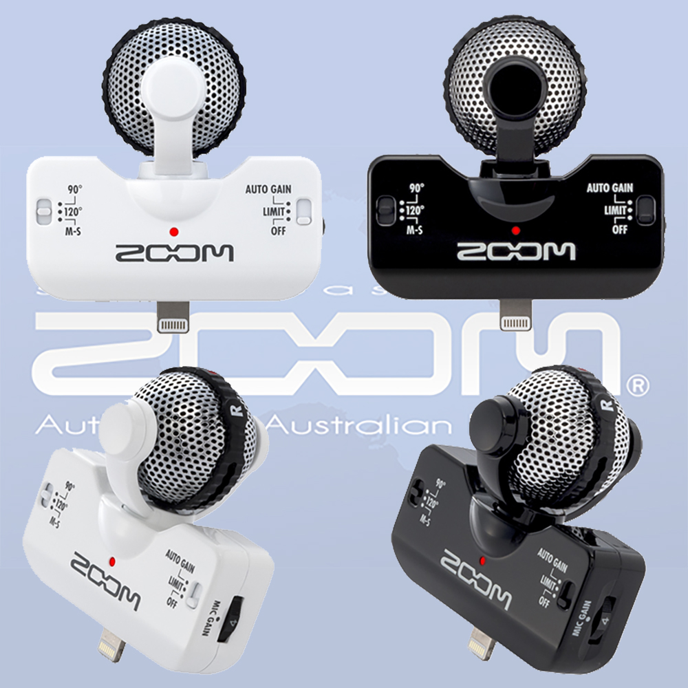 『ZOOM』iPhone、iPad 手機、平板行動麥克風 iQ5 白色 / 公司貨保固