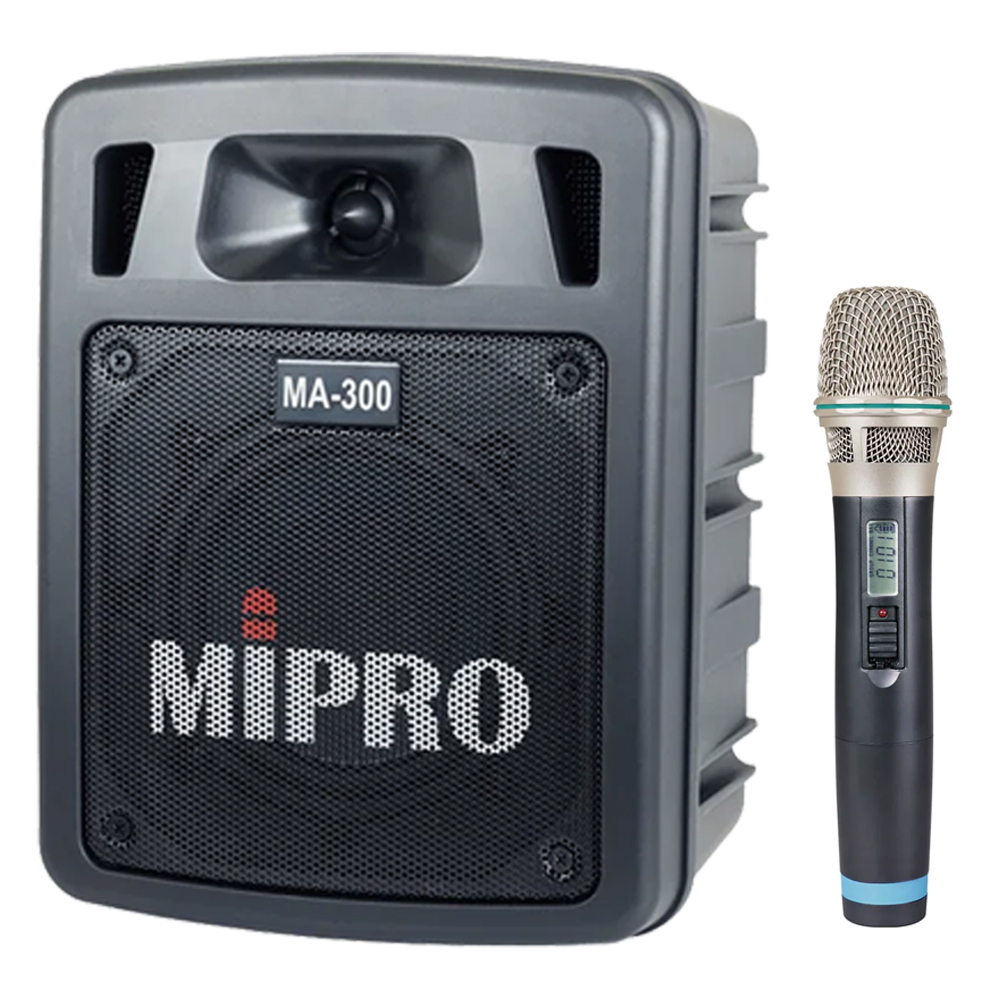 MIPRO 嘉強 MA-300 單頻道迷你無線擴音機-單手握無線麥克風組
