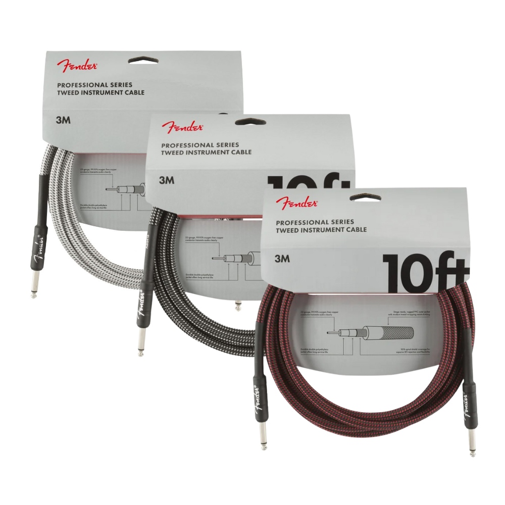 Fender Professional Series Tweed Instrument Cable 10ft 導線 共三色