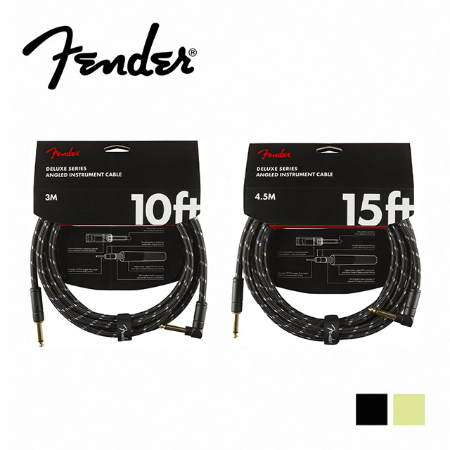 Fender Deluxe SL Tweed IL 樂器導線 3M 黑/黃編織款