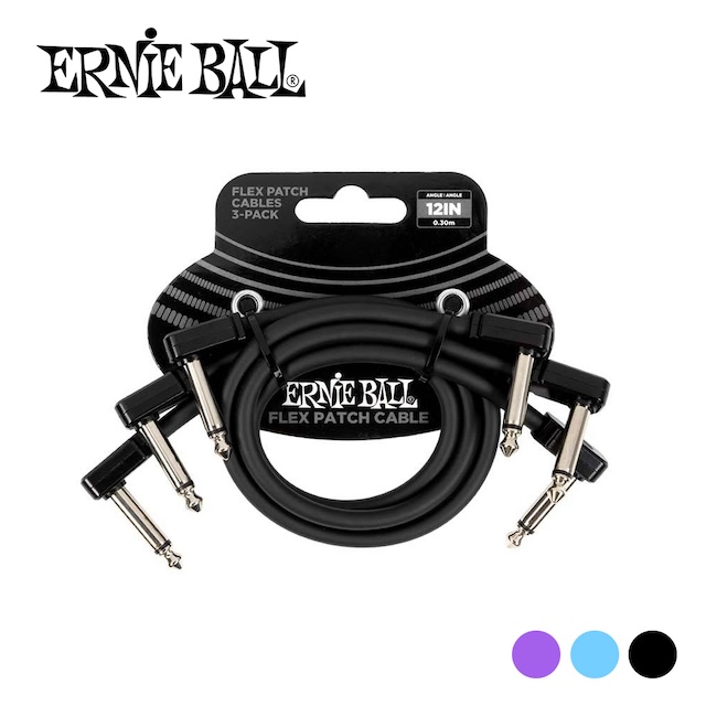 Ernie Ball Flex Patch Cable 12in 導線三入組 (共3色)