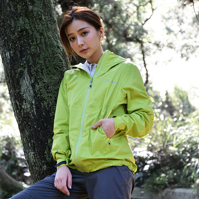 Mt.JADE 女款 Pacn 2.75L 防水外套 輕鬆收納/輕量風雨衣-亮綠
