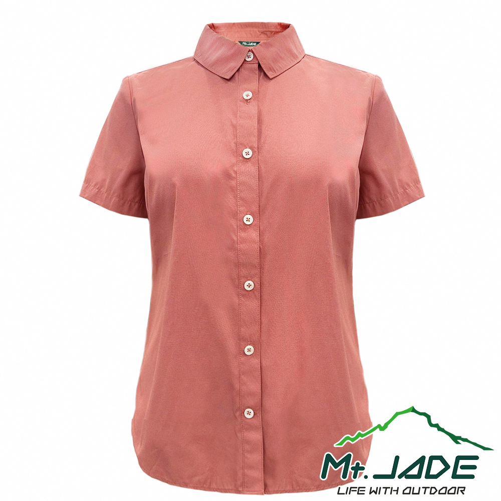 Mt.JADE 女款 Diana吸濕快乾抗UV短袖襯衫 休閒穿搭/輕量機能-珊瑚紅