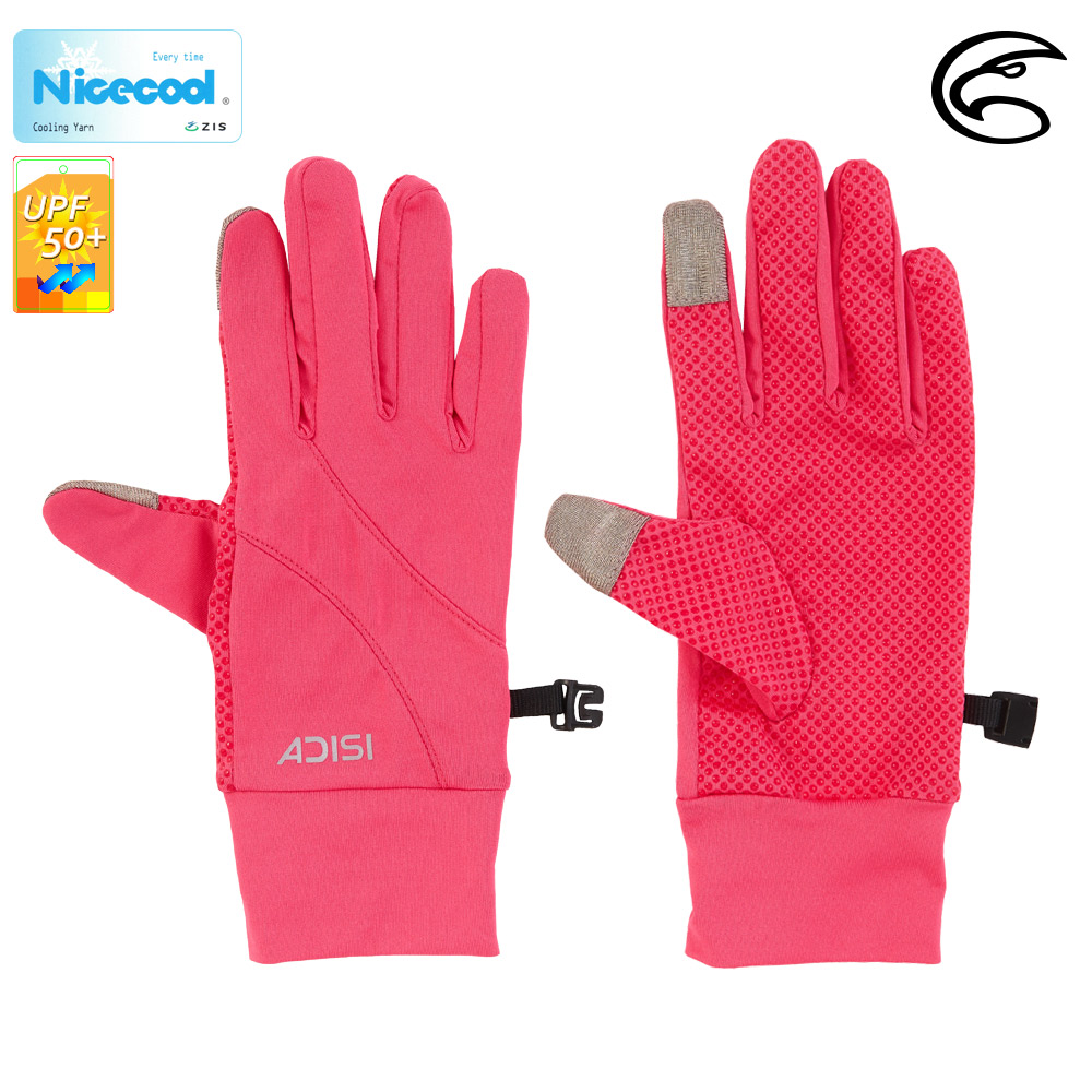 ADISI NICECOOL 吸濕涼爽抗UV觸控止滑手套 AS23014 / 深粉紅