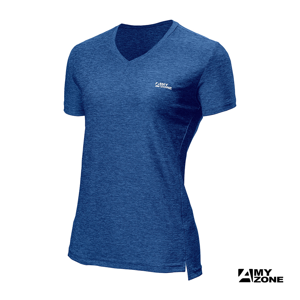 【A-MYZONE】女款-極速乾燥涼感透氣運動短袖T恤｜機能衣-夜空藍