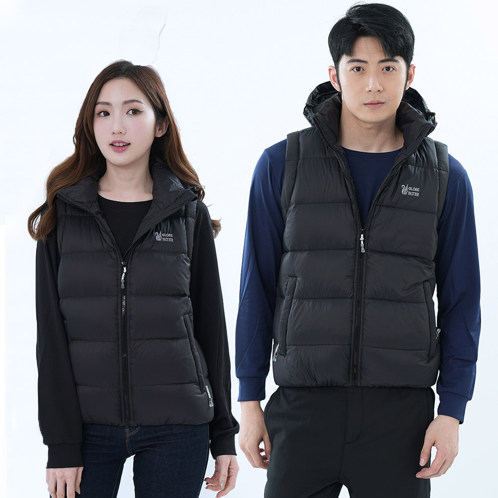 男女款可拆帽防潑水防風保暖90%羽絨背心GV22019(S-5L 大尺碼)