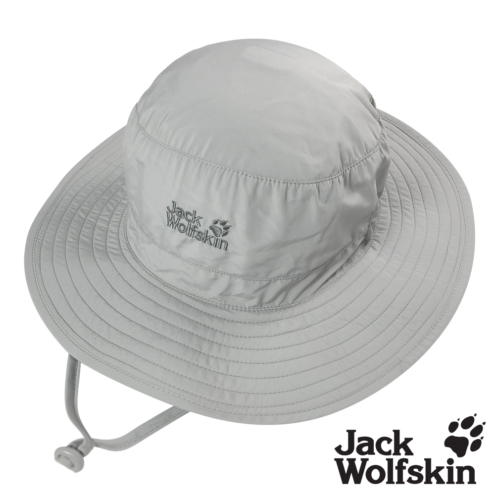 【Jack wolfskin 飛狼】透氣抗UV可收納圓盤帽 遮陽帽『淺灰』