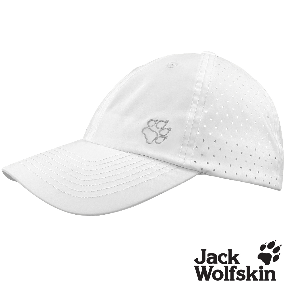 【Jack wolfskin 飛狼】輕薄素色透氣孔棒球帽『白』