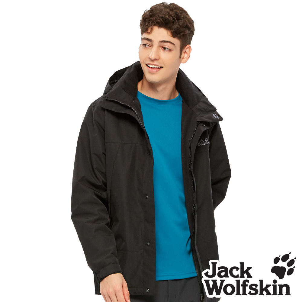【Jack Wolfskin 飛狼 】男 經典款防風防潑水保暖外套 內刷毛衝鋒衣『黑色』