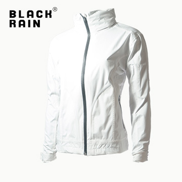 【Black Rain】女 隱藏式連帽防水透氣夾克 BR-80070(100 雪白)