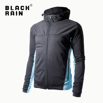 【Black Rain】連帽休閒保暖夾克 BR-113060(18209 黑/藍)