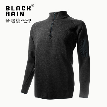 【Black Rain】男款半門襟長袖衣 BR-113022 (11140 深灰)