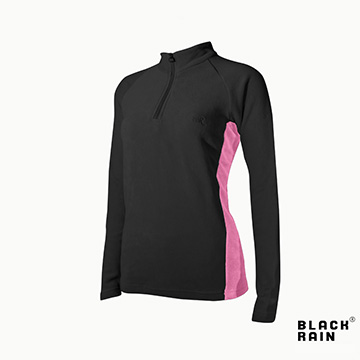 【荷蘭Black Rain】女拉鍊套頭衫 BR-168031 (11250-1 黑/中粉)