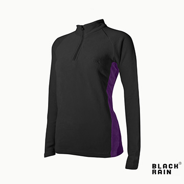 【荷蘭Black Rain】女拉鍊套頭衫 BR-168031 (11250-3 黑/亮紫)