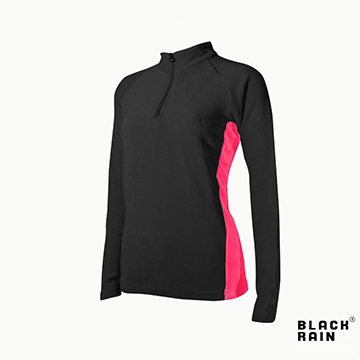 【荷蘭Black Rain】女拉鍊套頭衫 BR-168031 (11250-2 黑/桃紅)