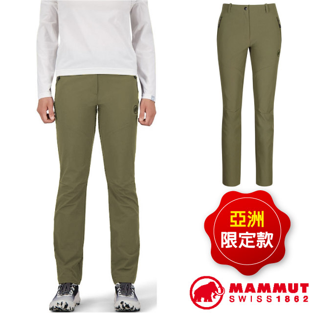 【MAMMUT 長毛象】女 Trekkers 3.0 SO Pants 彈性透氣快乾防潑水長褲/1021-00810-4584 綠鬣蜥