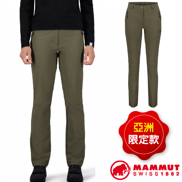【MAMMUT 長毛象】Trekkers 3.0 SO Pants 機能彈性透氣快乾防潑水長褲/1021-00800-4584 綠鬣蜥
