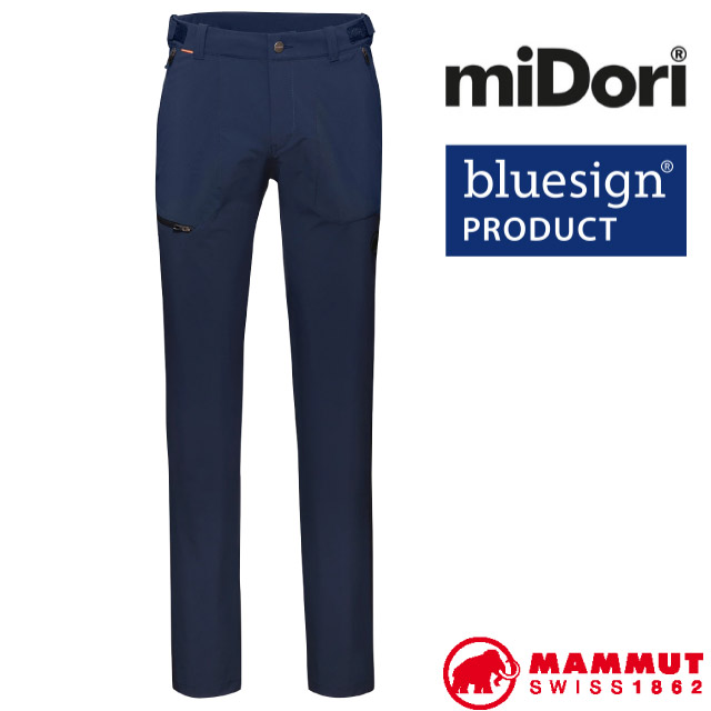 【MAMMUT 長毛象】男 Runbold Pants 輕量彈性抗UV透氣快乾排汗長褲/1022-01670-5118 海洋藍