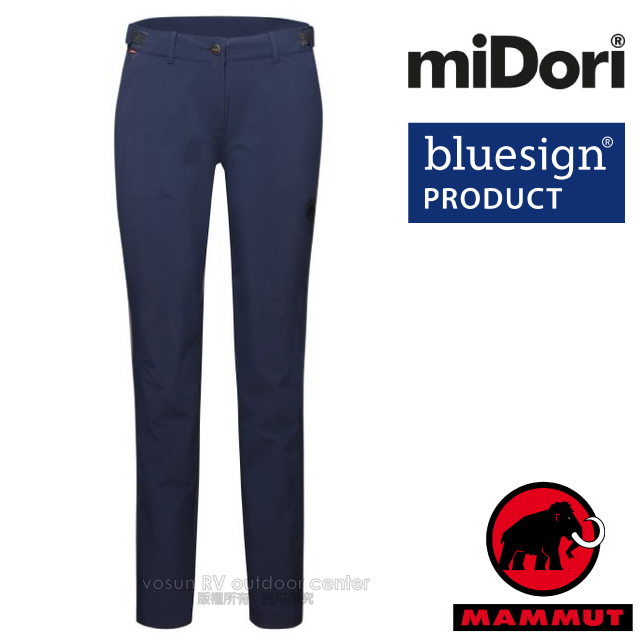 【MAMMUT 長毛象】女新款 Runbold Pants 輕量彈性抗UV透氣快乾排汗長褲/1022-01680-5118 海洋藍