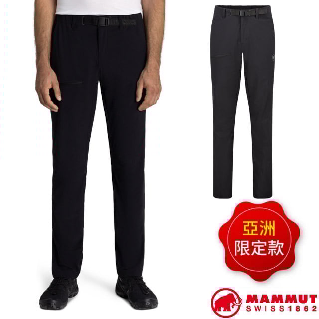 【MAMMUT 長毛象】男 Aegility Pants AF Men 日系機能舒適防潑水長褲/1022-02220-0001 黑色