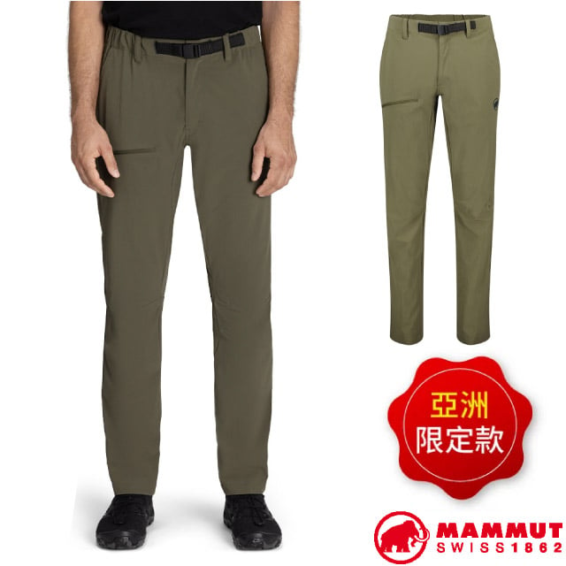 【MAMMUT 長毛象】男 Aegility Pants AF Men 日系機能舒適防潑水長褲/1022-02220-4584 綠鬣蜥