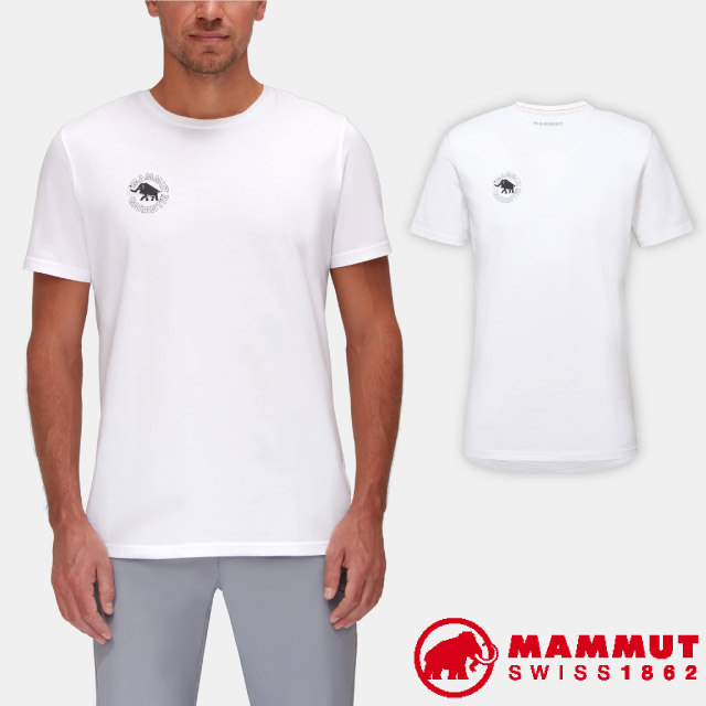 【MAMMUT長毛象】男新款 Seile T-Shirt Heritage 吸濕透氣彈性圓領短袖T恤/1017-04130-0243 白