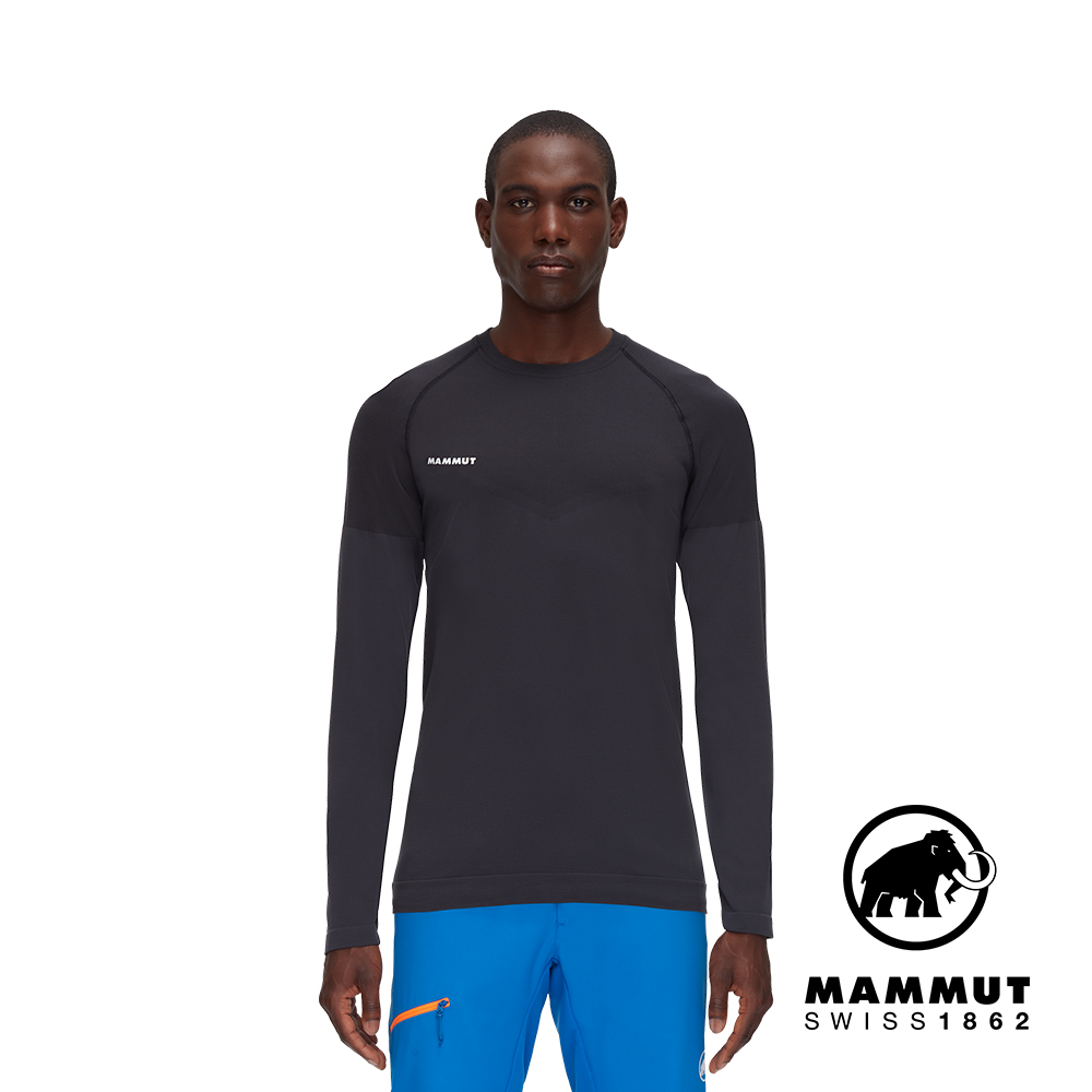 【Mammut 長毛象】Trift Longsleeve Men 羊毛混紡長袖排汗衣 黑色 男款 #1016-01070