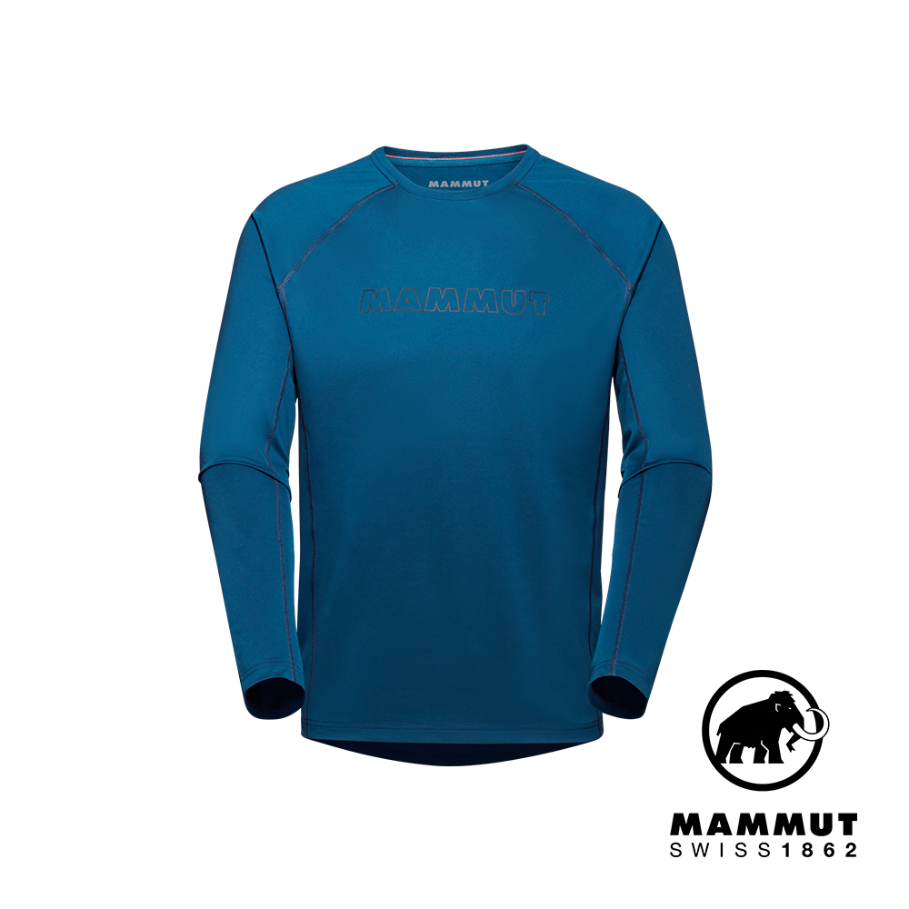 【Mammut 長毛象】Selun FL Longsleeve Men Logo 機能LOGO長袖T恤 深冰藍 男款 #1016-01440