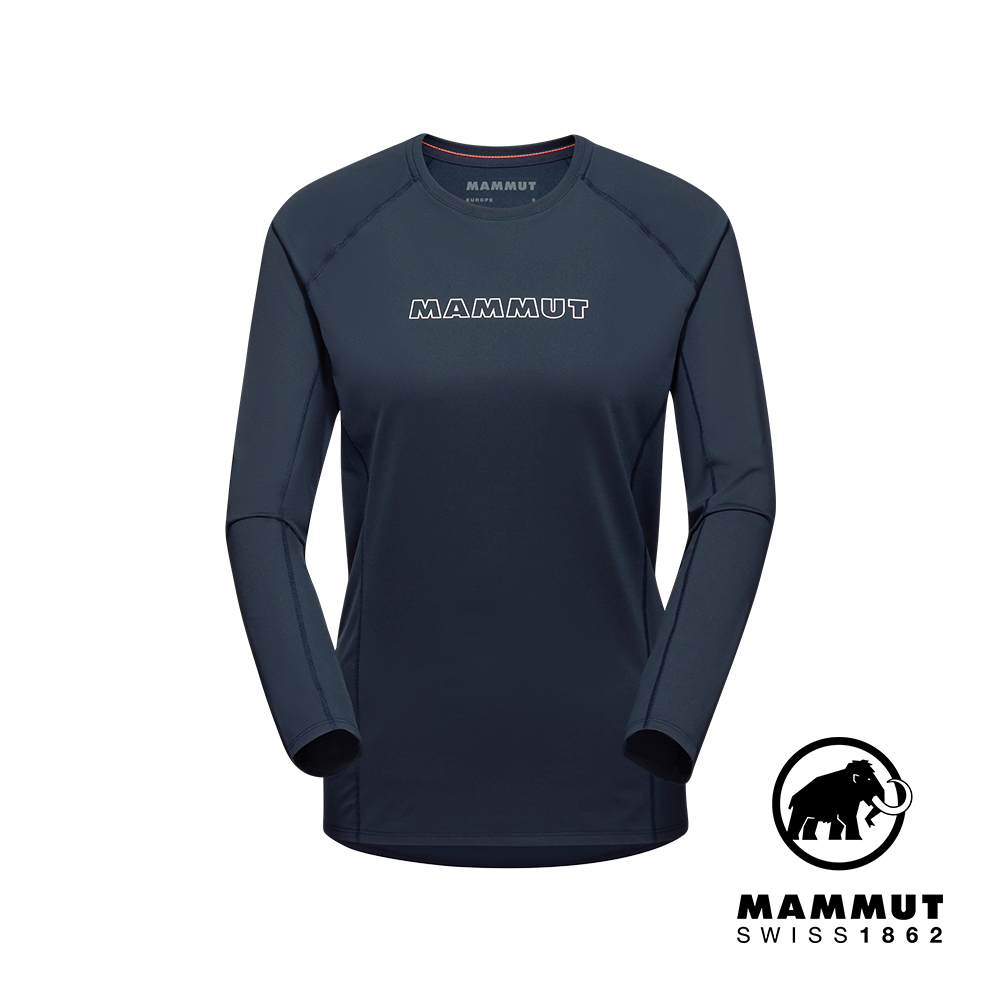 【Mammut 長毛象】Selun FL Longsleeve Logo W 機能LOGO長袖T恤 海洋藍 女款 #1016-01450