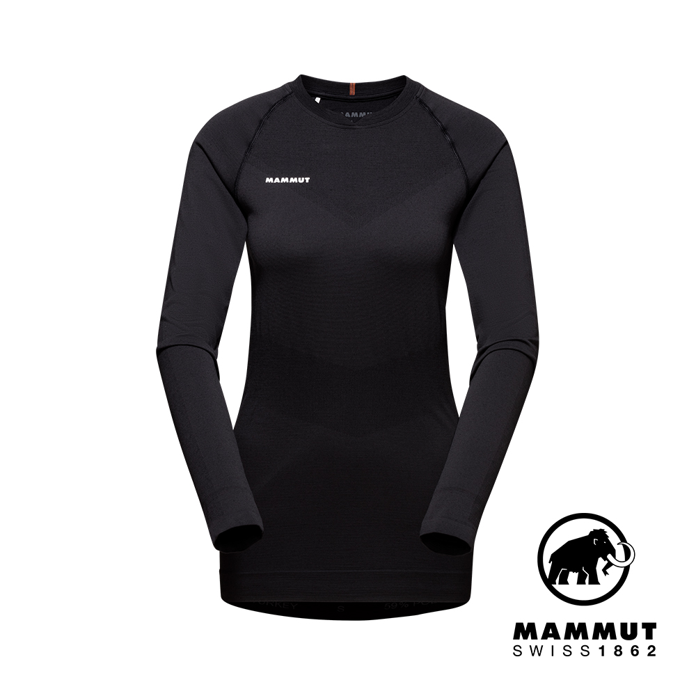 【Mammut 長毛象】Trift Longsleeve W 羊毛混紡長袖排汗衣 黑色 女款 #1016-01080