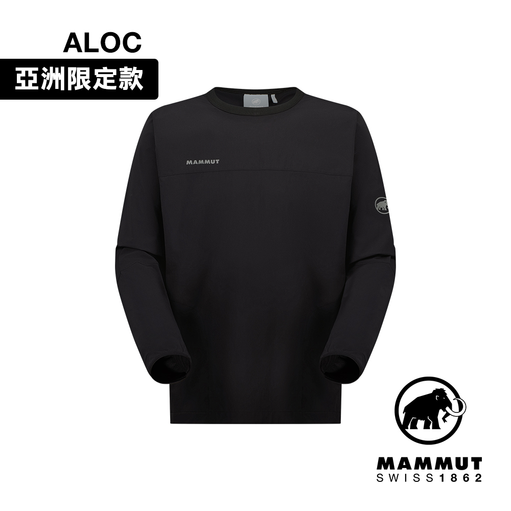 【Mammut 長毛象】Comfort Crew Neck AF 日系彈性防潑水休閒上衣 黑色 男款 #1011-02400