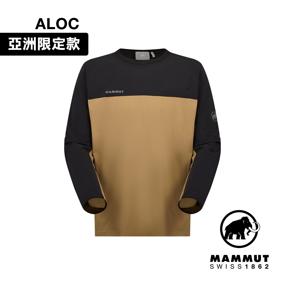 【Mammut 長毛象】Comfort Crew Neck AF 日系彈性防潑水休閒上衣 深沙褐/黑 男款 #1011-02400