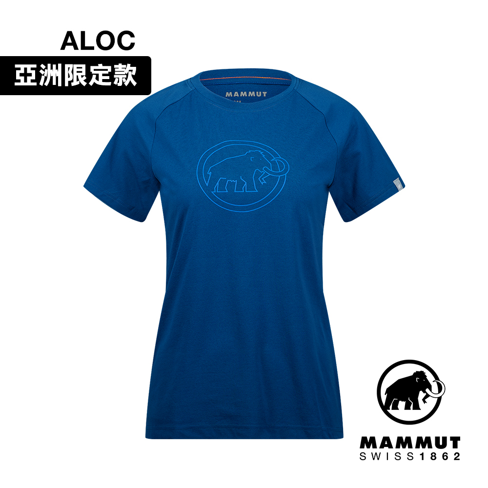 【Mammut 長毛象】QD Logo Print T AF 快乾LOGO短袖T恤 女款 深冰藍/冰川藍 #1017-02022