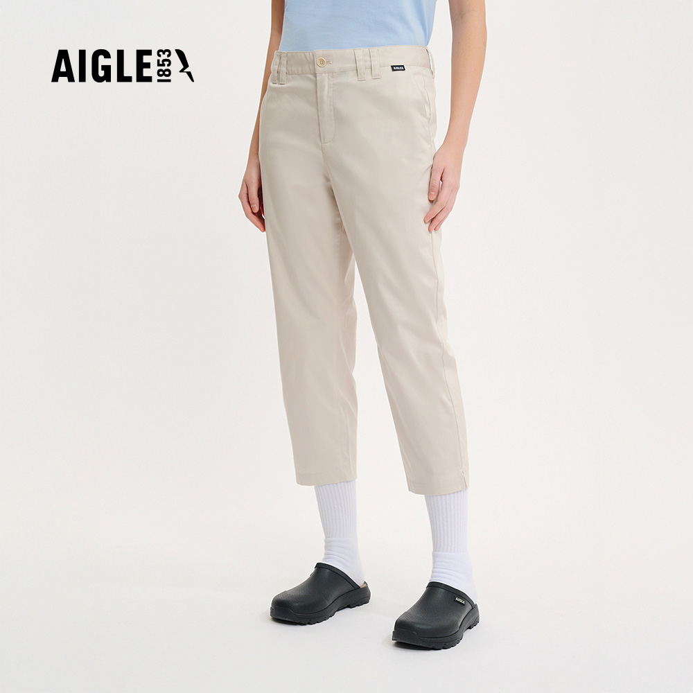 【AIGLE】女 快乾彈性七分褲｜AG-4P229A138 淺卡其