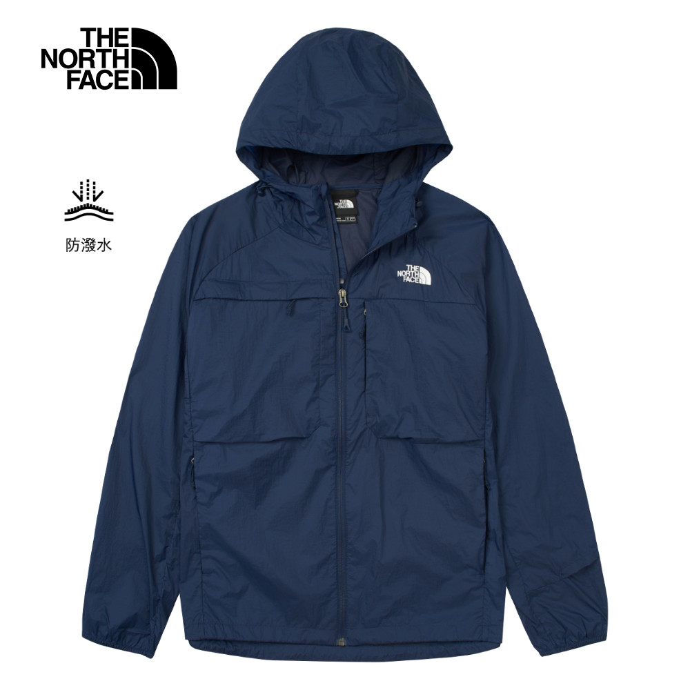 The North Face北面男款藍色DWR防潑水防風外套｜87W68K2