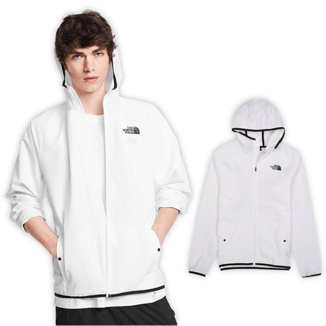 【美國 The North Face】男新款 超輕防潑水風衣式連帽外套/夾克 4CL2-FN4 白 N
