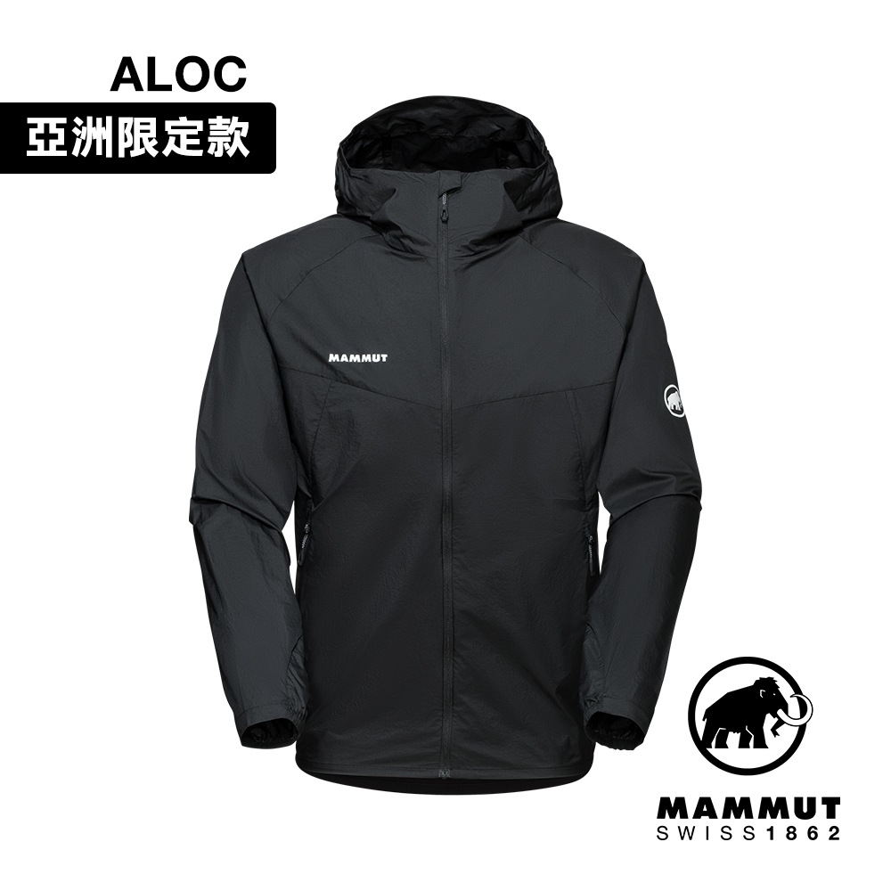 【Mammut 長毛象】Convey WB Hooded Jkt AF 輕量防潑水連帽風衣外套 黑色 男款 #1012-00530