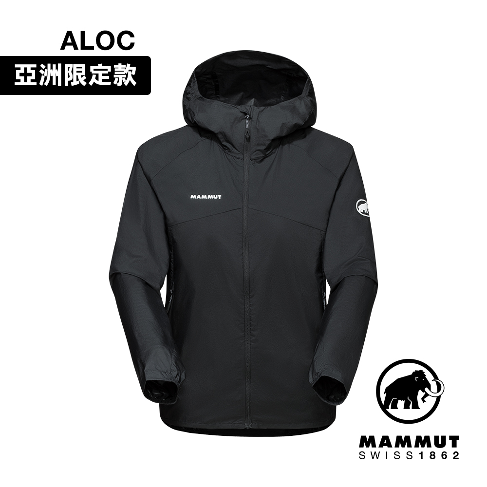 【Mammut 長毛象】Convey WB Hooded AF W 輕量防潑水連帽風衣外套 黑色 女款 #1012-00540