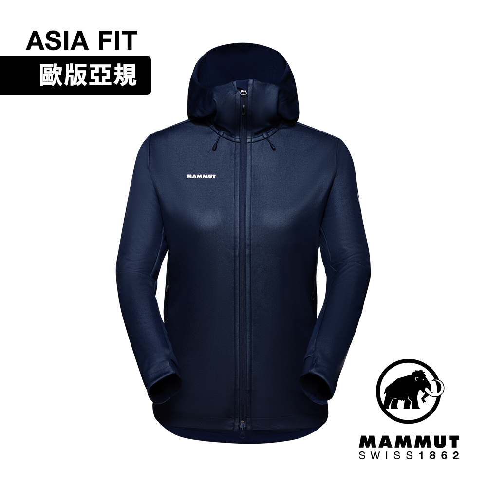 【Mammut 長毛象】Ultimate VII SO Hooded 第七代經典軟殼連帽外套 海洋藍 女款 #1011-01790